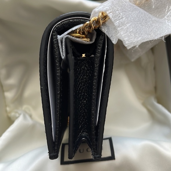 GUCCI Zumi Horsebit Grainy Black Leather Wristlet Card Case Wallet Made in Italy - Picture 10 of 16